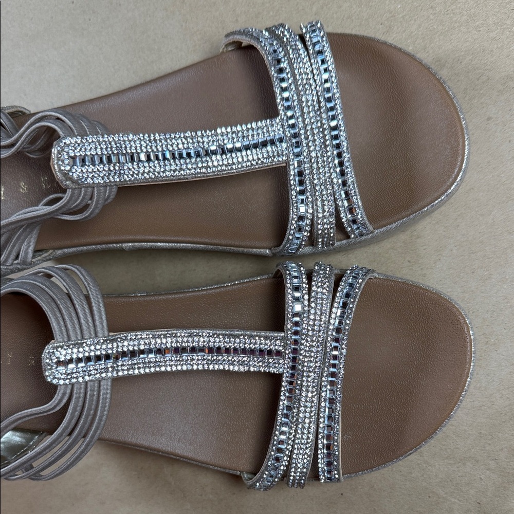 Kelly & Katie Shiny Glittering Wedge Strappy Women’s Sandals - US Size 8.5 M - Picture 6 of 13